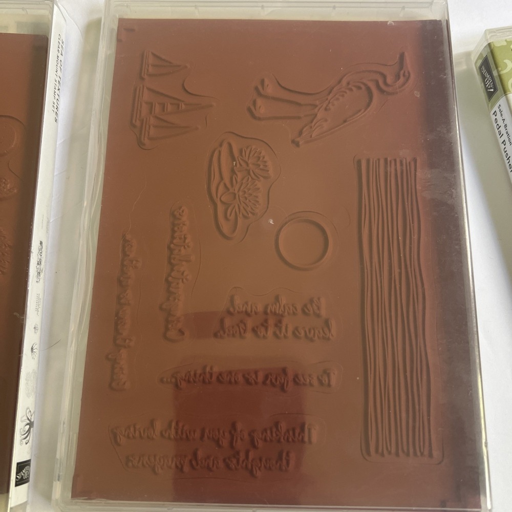 Lot of 8 SETS Stampin Up Unmounted Rubber Stamps  Animals,Thinking of you,Thanks - Picture 11 of 16